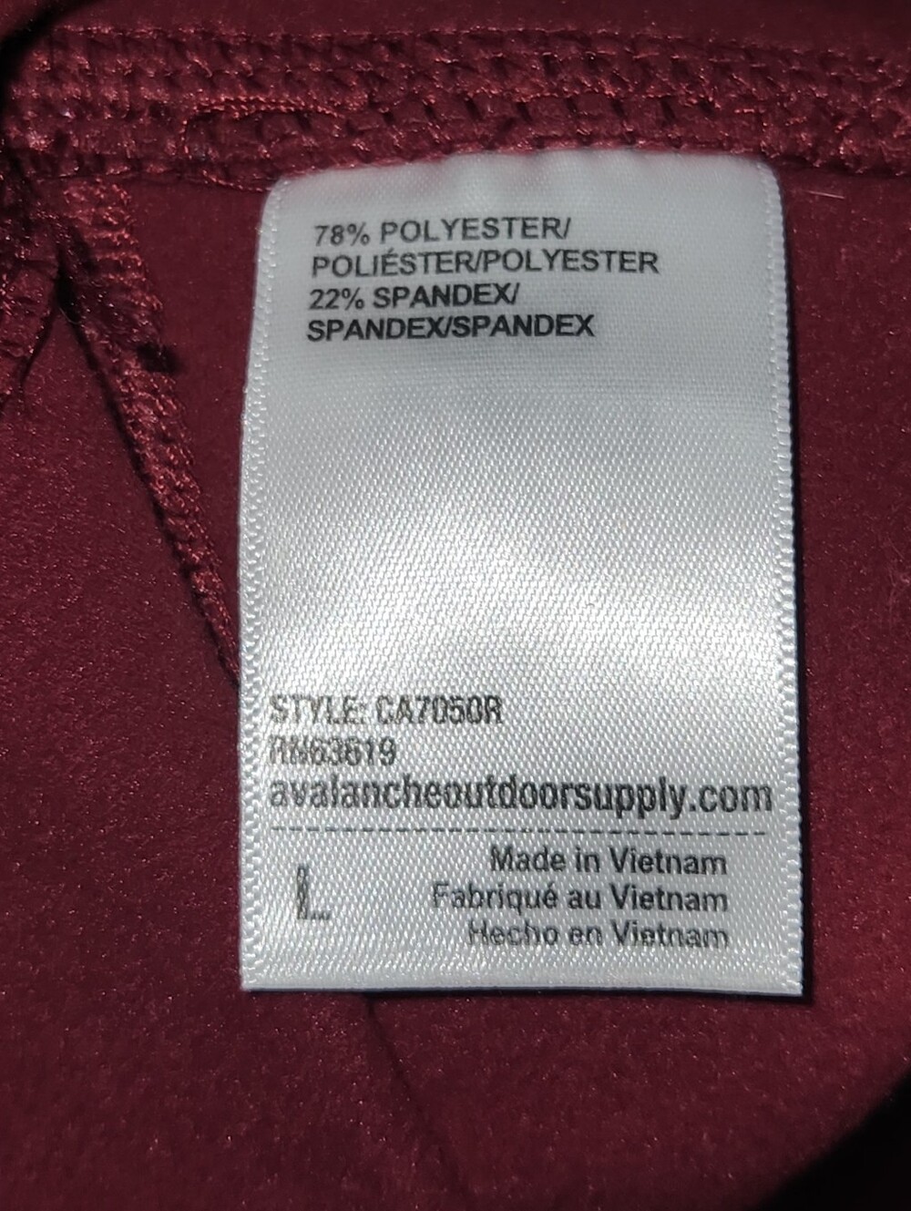 Avalanche Large High-Waist Maroon Workout Leggings with Side Pocket - Picture 5 of 8